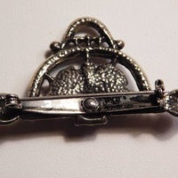 Vintage Turquoise Brooch Pin 3 Stones - Picture 3 of 5